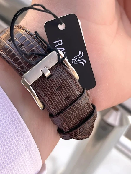 Raymond Nişan Ve Damatlara Özel Deri Kordon 2 Yıl Garantili 5 Atm Erkek Kol Saati+Bileklik RMD.44 - Resim 5