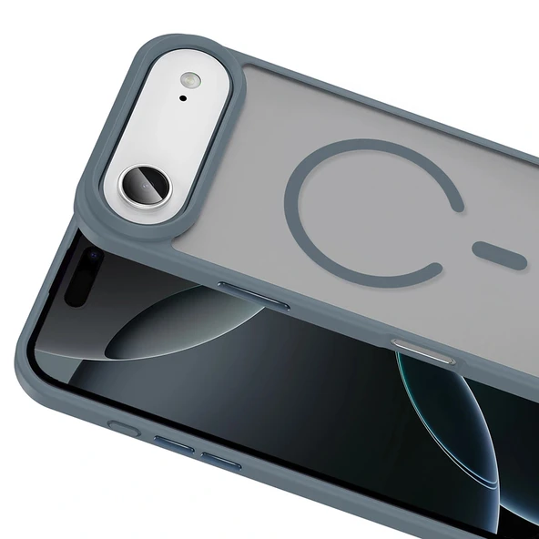Apple iPhone 17 Air Kılıf M-safe Şarj Özellikli Mat Arka Yüzey Zore Sio Kapak - 7