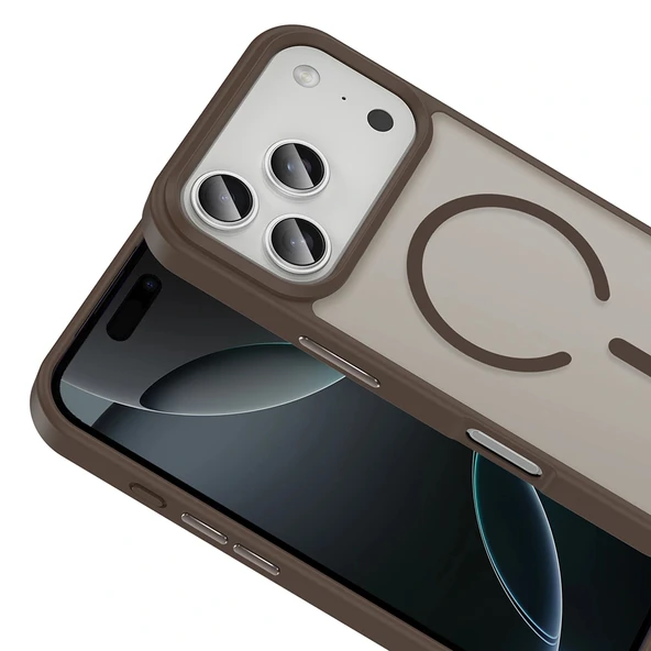 Apple iPhone 17 Pro Max Kılıf M-safe Şarj Özellikli Mat Arka Yüzey Zore Sio Kapak - 11