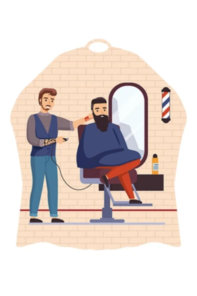 Lüx Penuar Berber Önlüğü Dijital Baskı 120x160 cm Model: 1268 ürün görseli