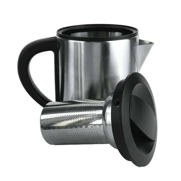 Crown CRW-2201 1800W 1.8 - 0.8 Litre Çelik Hazneli Çaycı Mutfak Kettle Demlikli Ve Süzgeçli Inox - Resim 2