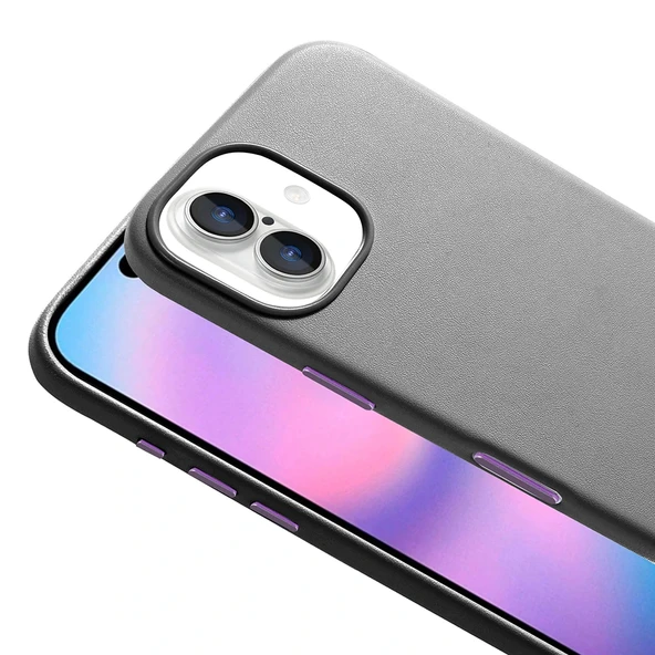 Apple iPhone 17 Kılıf M-safe Şarj Özellikli PU Deri Görünümlü Zore Kupra Kapak - 10
