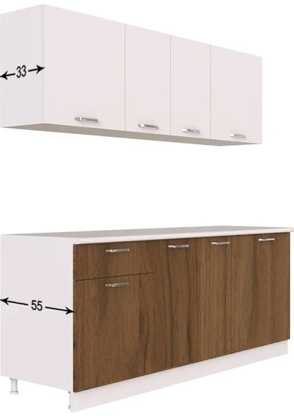 Tdesigno Seren Mutfak 200 cm Tezgah Dahil - Resim 4