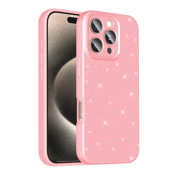 Apple iPhone 16 Pro Max Kılıf Kamera Korumalı Simli Lüks Zore Koton Kapak ürün görseli