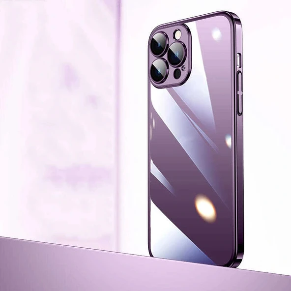 Apple iPhone 14 Pro Max Kılıf Sert PC Renkli Çerçeveli Zore Riksos Kapak - Resim 4