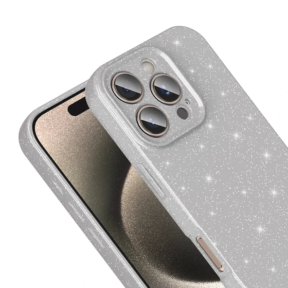 Apple iPhone 16 Pro Max Kılıf Kamera Korumalı Simli Lüks Zore Koton Kapak - Resim 5