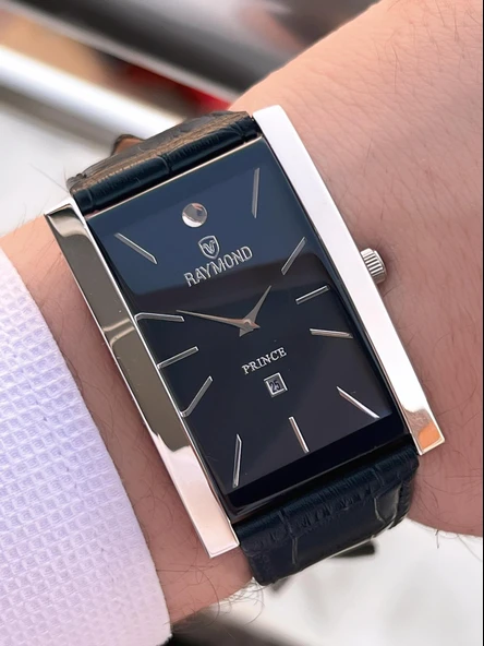 Raymond Nişan Ve Damatlara Özel Deri Kordon 2 Yıl Garantili 5 Atm Erkek Kol Saati+Bileklik RMD.46 - Resim 2