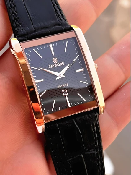 Raymond Nişan Ve Damatlara Özel Deri Kordon 2 Yıl Garantili 5 Atm Erkek Kol Saati+Bileklik RMD.52 - Resim 4