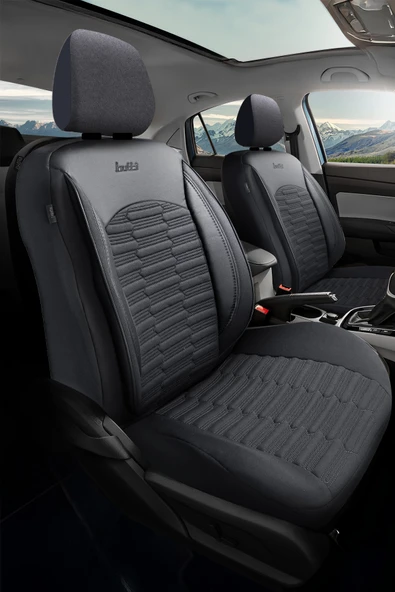 BUTTİ LİBRO SERİSİ KETEN KUMAŞ PREMİUM OTO KOLTUK KILIFI | DESTEKLİ, ÖN ARKA TAM SET - Resim 2