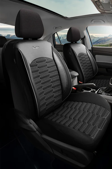 BUTTİ LİBRO SERİSİ KETEN KUMAŞ PREMİUM OTO KOLTUK KILIFI | DESTEKLİ, ÖN ARKA TAM SET - Resim 6