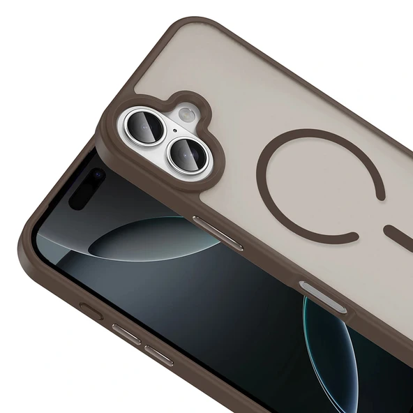 Apple iPhone 17 Kılıf M-safe Şarj Özellikli Mat Arka Yüzey Zore Sio Kapak - 10