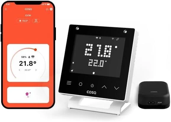Cosa Akıllı Oda Termostatı Kablosuz Kombi ve Klima Kontrolü v5 - Beyaz