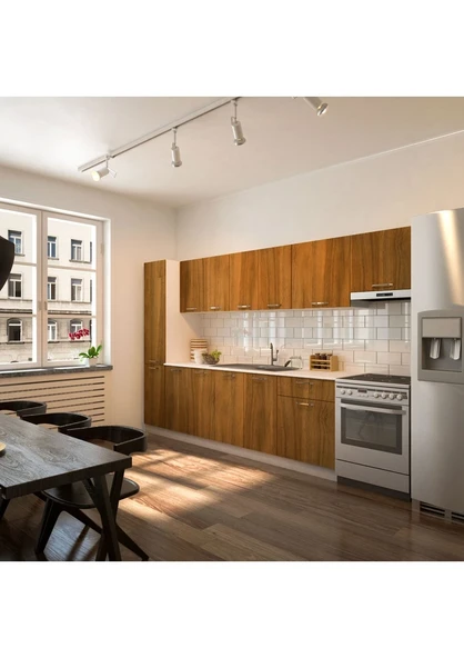 Tdesigno Yasmnne Hazır Mutfak Dolabı Kiler Dahil 320cm Ceviz Tezgah Dahil - 2