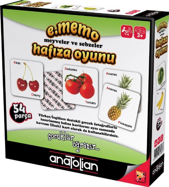 Anatolian e.Memo Meyveler ve Sebzeler Hafıza Oyunu