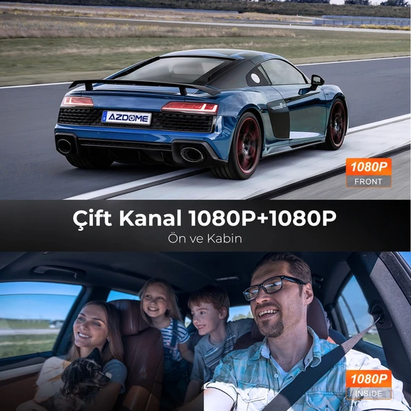 AZDOME Dash Cam V600 2Kamera Standart Arac Kamera - 8