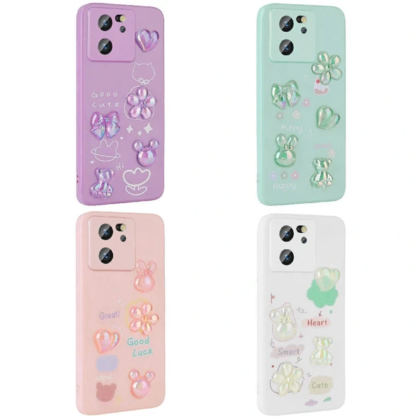 Xiaomi Mi 13T Kılıf Kabartma Figürlü Parlak Zore Toys Silikon Kapak - Resim 2