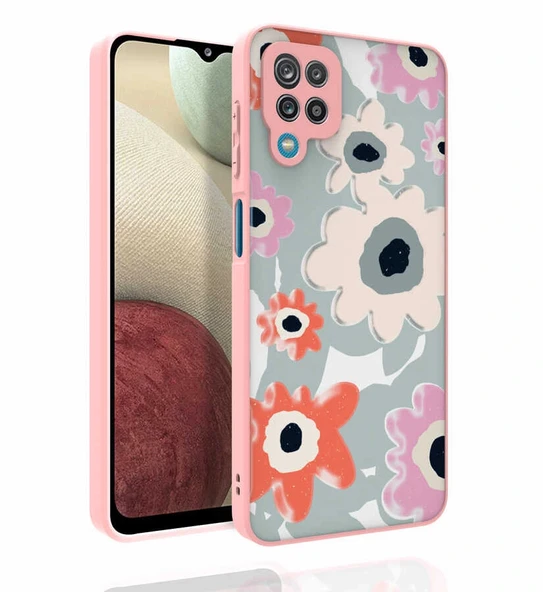 Galaxy M12 Kılıf Desenli Kamera Korumalı Parlak Zore Nora Kapak - 1