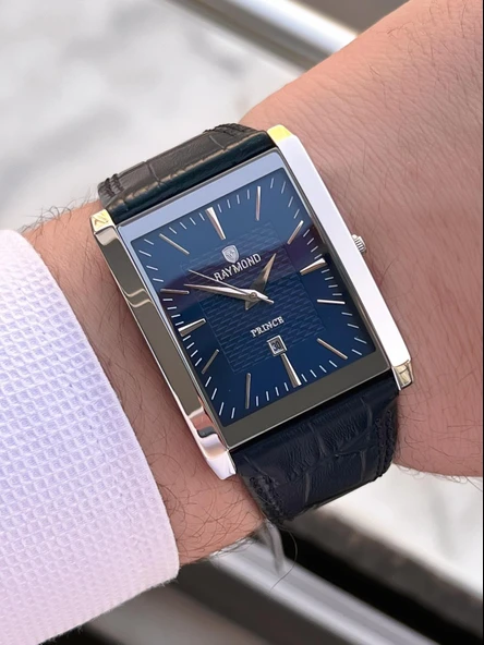 Raymond Nişan Ve Damatlara Özel Deri Kordon 2 Yıl Garantili 5 Atm Erkek Kol Saati+Bileklik RMD.50 - Resim 3