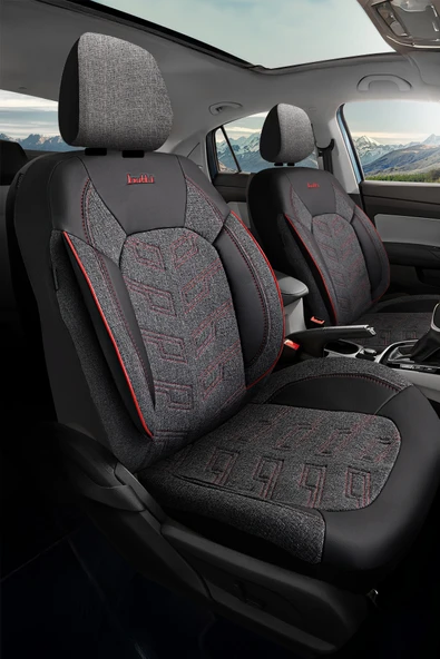 BUTTİ BELLO SERİSİ KETEN KUMAŞ PREMİUM OTO KOLTUK KILIFI | ORTOPEDİK DESTEKLİ, ÖN ARKA TAM SET - Resim 4