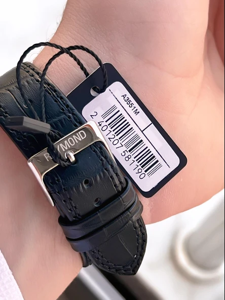 Raymond Nişan Ve Damatlara Özel Deri Kordon 2 Yıl Garantili 5 Atm Erkek Kol Saati+Bileklik RMD.50 - Resim 5