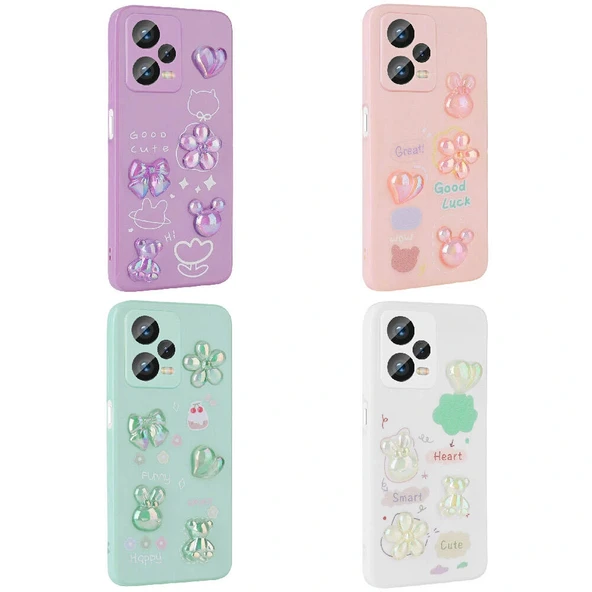 Xiaomi Redmi Note 12 4G Kılıf Kabartma Figürlü Parlak Zore Toys Silikon Kapak - 2