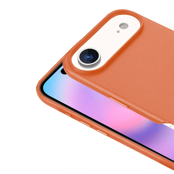 Apple iPhone 17 Air Kılıf M-safe Şarj Özellikli PU Deri Görünümlü Zore Kupra Kapak - 10