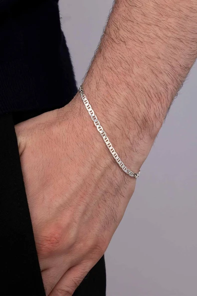 Gümüş Pazarım Figaro Zincir Erkek Gümüş Bileklik