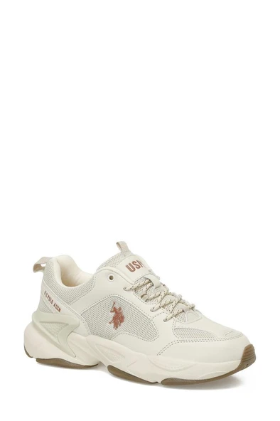 U.S. Polo Assn. MAYBE WMN 5PR 102032842 Kadın Spor Ayakkabı Bej 36-40 - Resim 3