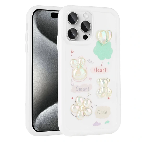 Apple iPhone 14 Pro Kılıf Kabartma Figürlü Parlak Zore Toys Silikon Kapak ürün görseli