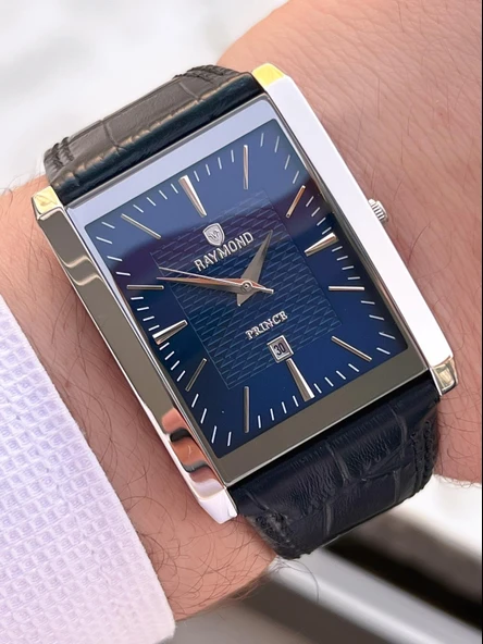 Raymond Nişan Ve Damatlara Özel Deri Kordon 2 Yıl Garantili 5 Atm Erkek Kol Saati+Bileklik RMD.50 - Resim 2