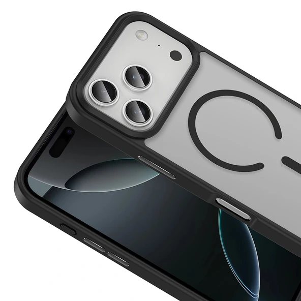 Apple iPhone 17 Pro Kılıf M-safe Şarj Özellikli Mat Arka Yüzey Zore Sio Kapak - 11