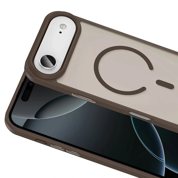 Apple iPhone 17 Air Kılıf M-safe Şarj Özellikli Mat Arka Yüzey Zore Sio Kapak - 8