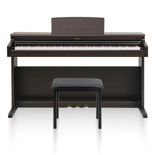 Jwin Sapphire SDP-400 Çekiç Aksiyonlu 88 Tuşlu Dijital Piyano + Tabure - Gül Ağacı - 1