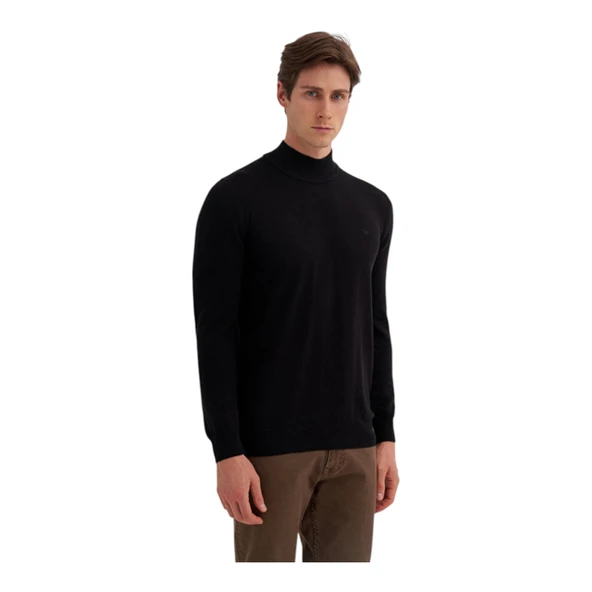 Slim Fit Pamuk Kumaş Basic Yarım Balıkçı Kazak - Resim 12