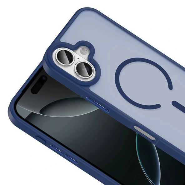 Apple iPhone 17 Kılıf M-safe Şarj Özellikli Mat Arka Yüzey Zore Sio Kapak - 11