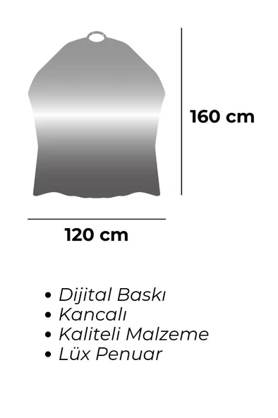 Lüx Penuar Berber Önlüğü Dijital Baskı 120x160 cm Model: 1156 - Resim 2