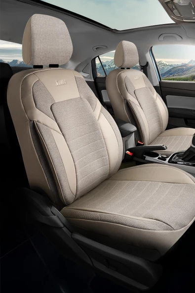 BUTTİ LİNO SERİSİ KETEN KUMAŞ PREMİUM OTO KOLTUK KILIFI | ORTOPEDİK DESTEKLİ, ÖN ARKA TAM SET ürün görseli