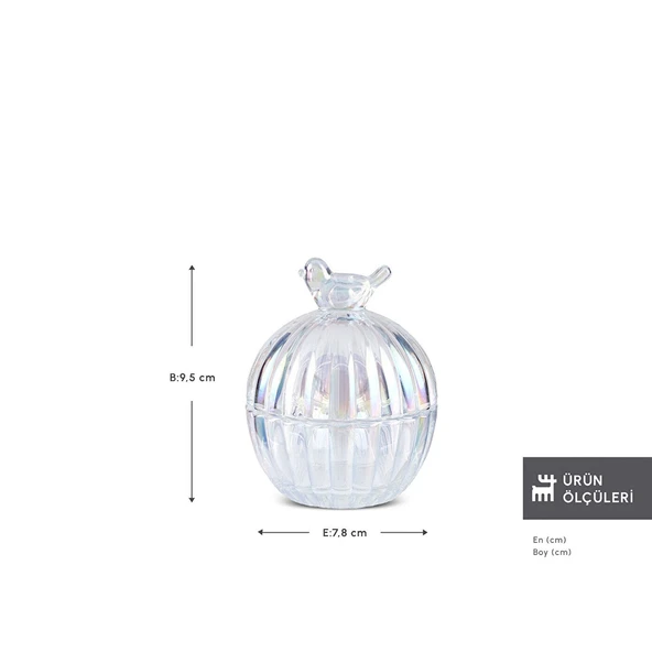 Karaca Kuşlu Cam Lokumluk Luster 9,5 Cm - 2
