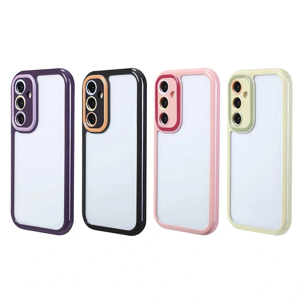 Galaxy S23 Kılıf Kamera Korumalı Renkli Kenar ve Çerçeve Tasarımlı Zore Vitamin Kapak - Resim 2