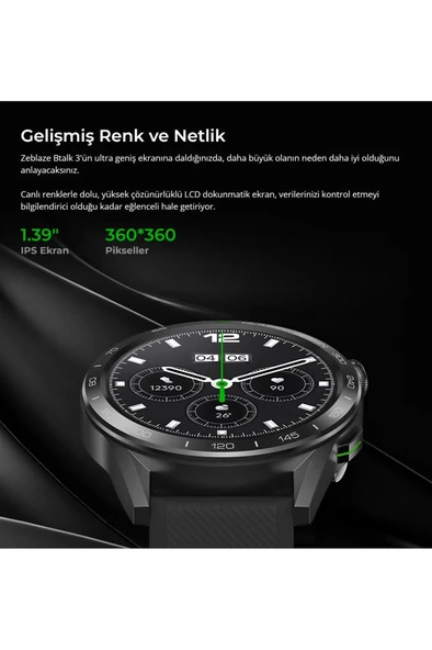 Btalk 3 Starlight Silver Akıllı Saat 1.39" Ips Ekran, Kalp Atış Hızı Ve Kan Oksijen Takibi - Resim 5