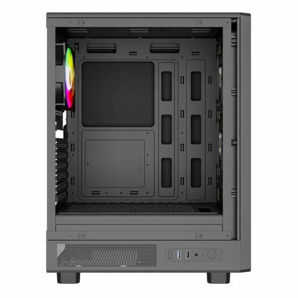 PowerBoost PB-A601B 600W 80+ USB 3.2 LED ATX Mid Tower Siyah Kasa - Resim 5