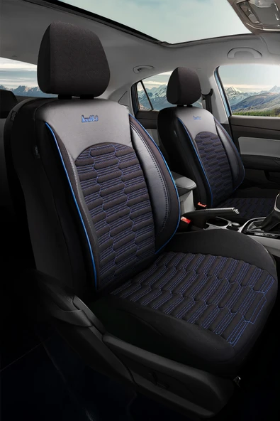 BUTTİ LİBRO SERİSİ KETEN KUMAŞ PREMİUM OTO KOLTUK KILIFI | DESTEKLİ, ÖN ARKA TAM SET - Resim 3