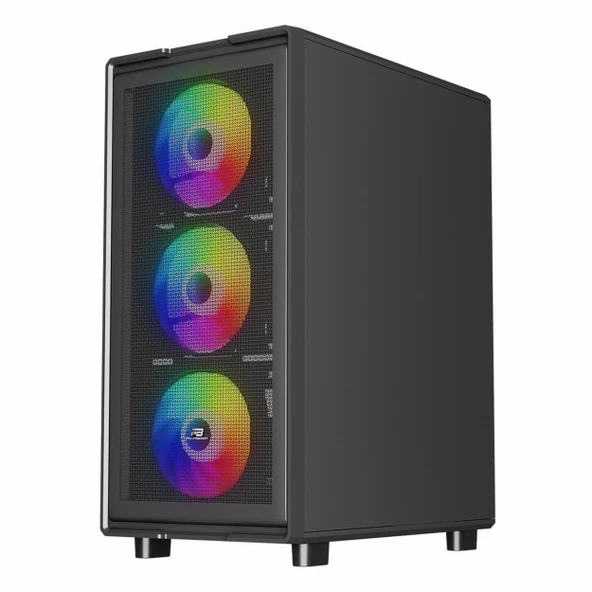 PowerBoost PB-A601B 600W 80+ USB 3.2 LED ATX Mid Tower Siyah Kasa - Resim 3
