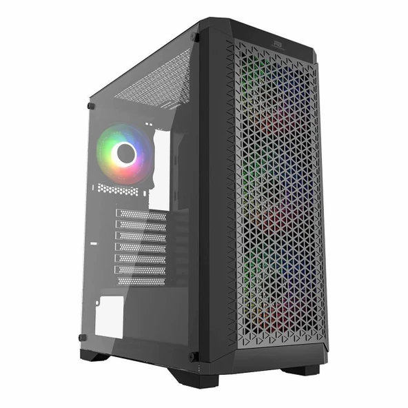 PowerBoost PB-PS5847B 600W 80+ USB 3.2 LED ATX Mid Tower Siyah Kasa ürün görseli 1