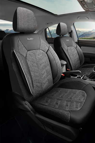 BUTTİ BELLO SERİSİ KETEN KUMAŞ PREMİUM OTO KOLTUK KILIFI | ORTOPEDİK DESTEKLİ, ÖN ARKA TAM SET - Resim 5