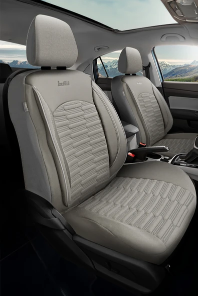 BUTTİ LİBRO SERİSİ KETEN KUMAŞ PREMİUM OTO KOLTUK KILIFI | DESTEKLİ, ÖN ARKA TAM SET - Resim 5