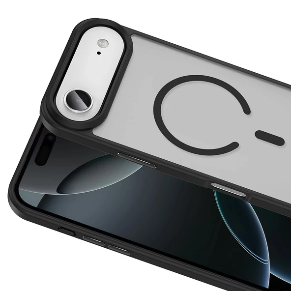 Apple iPhone 17 Air Kılıf M-safe Şarj Özellikli Mat Arka Yüzey Zore Sio Kapak - 11
