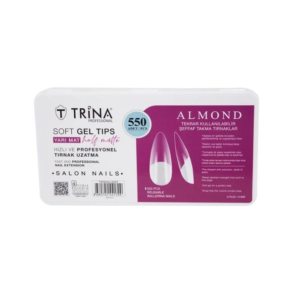 Soft Jel Takma Tırnak - Almond (Yarı Mat) 550' Li - 20 ürün görseli