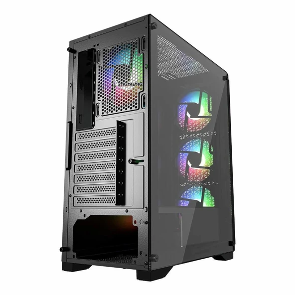 PowerBoost PB-PS5847B 600W 80+ USB 3.2 LED ATX Mid Tower Siyah Kasa - Resim 5