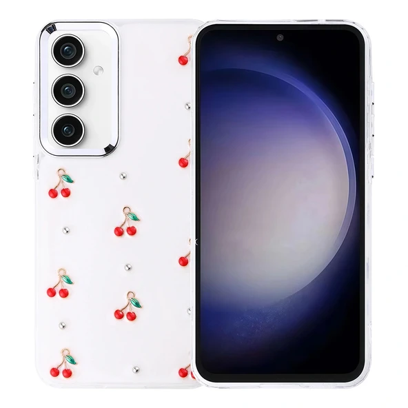 Galaxy S23 FE Kılıf Airbag Tasarımlı Simli Şeffaf Zore Kutup Kapak ürün görseli 1